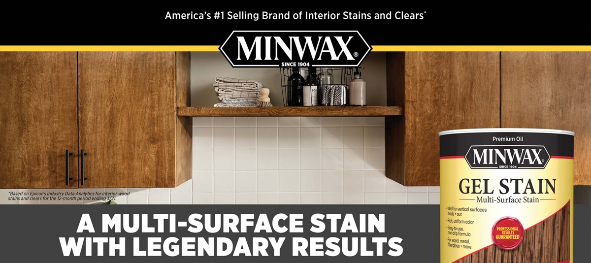 Minwax Gel Stain for Interior Wood Surfaces, Quart, Black 