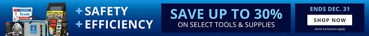 +Safety +Efficiency, Save up to %30 on Select Tools & Supplies. Ends Dec 31. Shop Now. *Some exclusions apply.