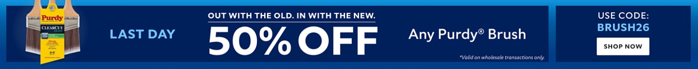 Feb. 9-16. Out With the Old. In With the New. 50% OFF® Brush. Use Code: BRUSH26. Shop Now. Valid on wholesale transactions only.