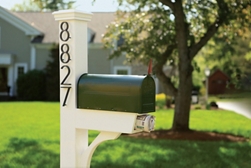 Metal Mailbox and Wood Post