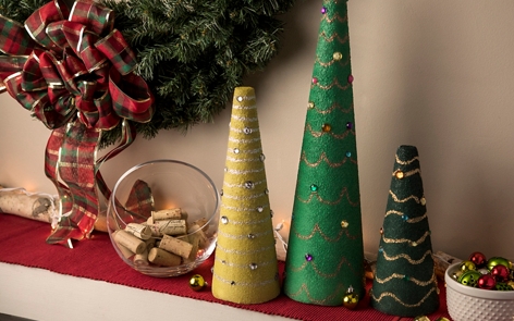 Craft foam cone holiday trees project