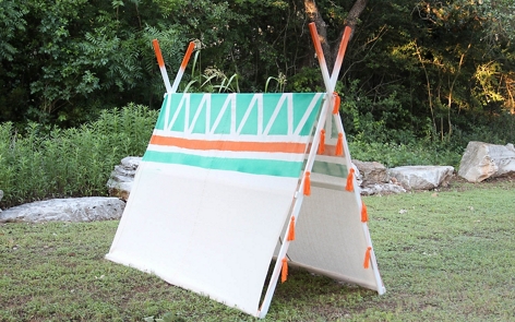 Patterned A-Frame Tent Spray Paint Project