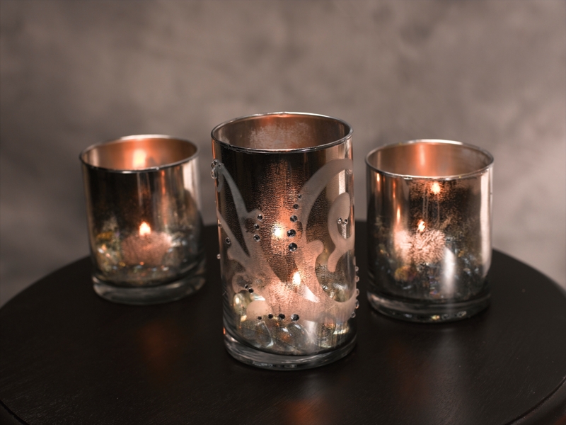 Antiqued Votive Set Project, Home Décor Spray Paint Projects Krylon