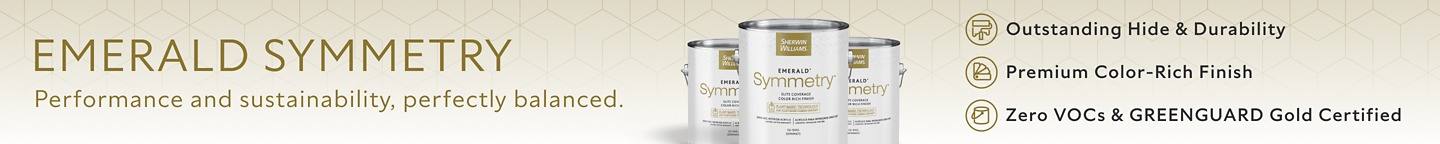 Emerald Symmetry. Performance and Sustainability, Perfectly Balanced. Outstanding Hide & Durability. Premium Color-Rich Finish. Zero VOCs & GREENGUARD Gold Certified.
