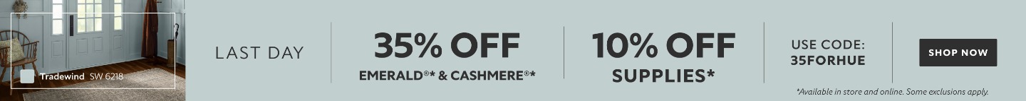 Last Day. 35% OFF Emerald® & Cashmere®, 10% OFF Supplies. Use Code: 35FORHUE. Shop Now. *Available in store and online. Some exclusions apply.