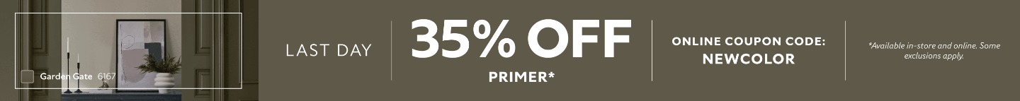 Last Day. 35% OFF Primer. Online Coupon Code: NEWCOLOR. *Available in-store and online. Some exclusions apply.