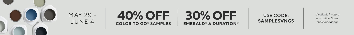 May 29 - June 4. 40% OFF Color To Go®, 30% OFF Emerald® & Duration®. Use Code: SAMPLESVNGS. *Available in-store and online. Some exclusions apply.