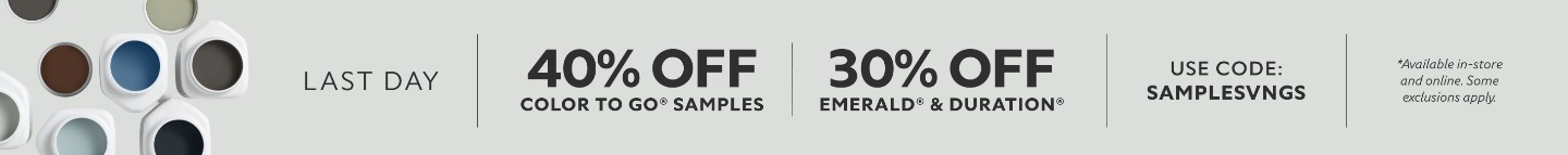 Last Day. 40% OFF Color To Go®, 30% OFF Emerald® & Duration®. Use Code: SAMPLESVNGS. *Available in-store and online. Some exclusions apply.