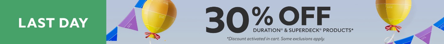 Last Day. 30% OFF Duration® & SuperDeck® Products. *Discount activated in cart. Some exclusions apply.