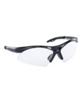 SAS Safety Diamondback Clear Lens Black Frame Eyewear