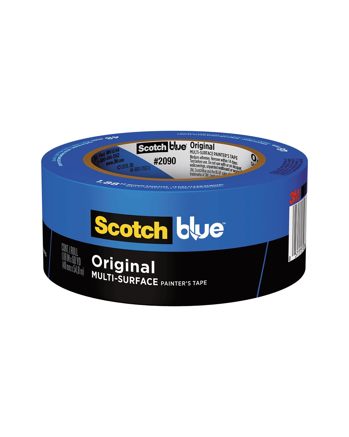 3 Rolls Blue Painters Tape Multi-Surface Medium Adhesive Paint