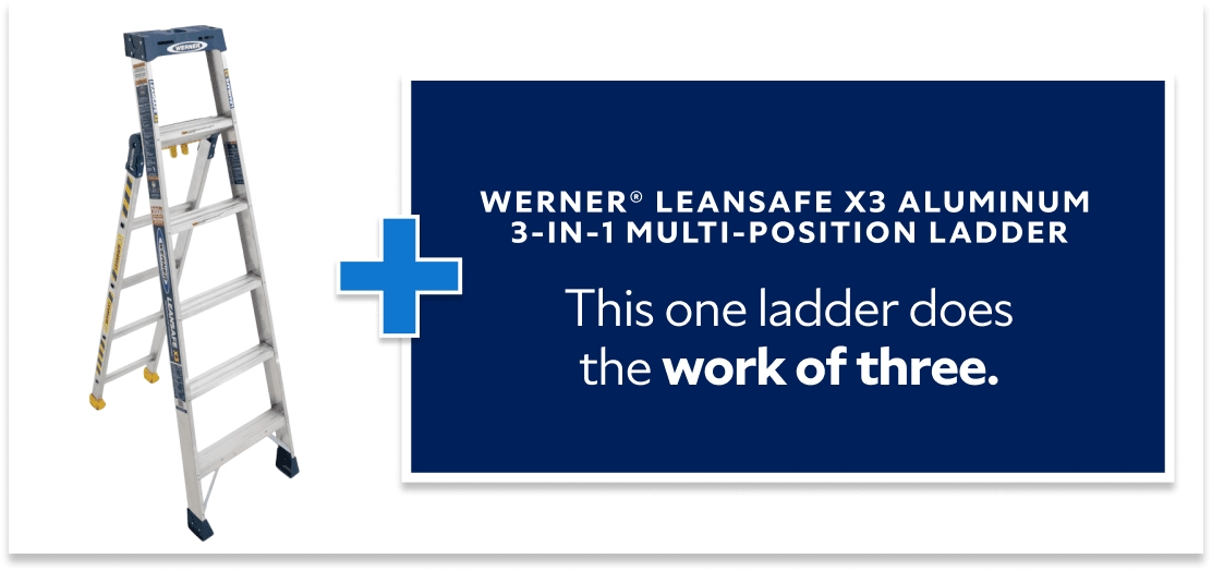 Werner Leansafe x3 Aluminum 3-in-1 Multi-Position Ladder